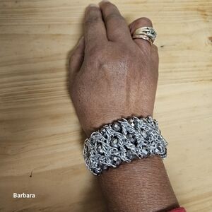 Byzantine Chainmaile & Glass Stretch Bracelet